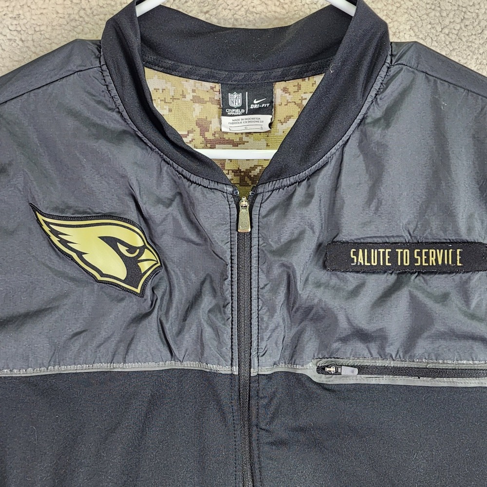 Arizona Cardinals Salute to Service Nike Jacket Mens Large Black Camo Hybrid‎ L - Picture 2 of 13